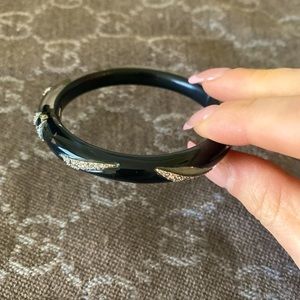 Alexis bittar black/clear crystal embellished bracelet.